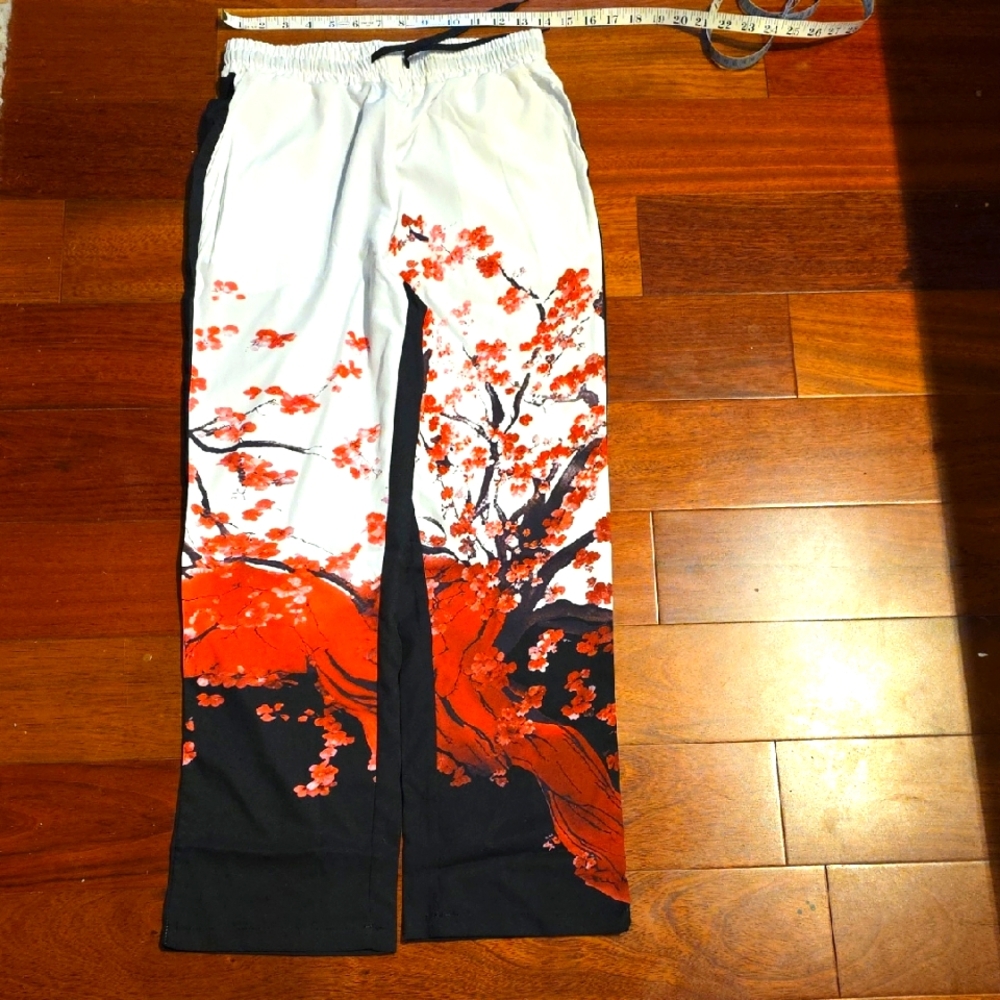 No Brand Pull On Japanese Print Pants